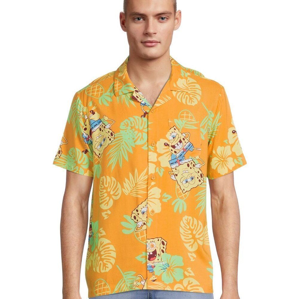 SpongeBob Hawaiian button up shirt size XL